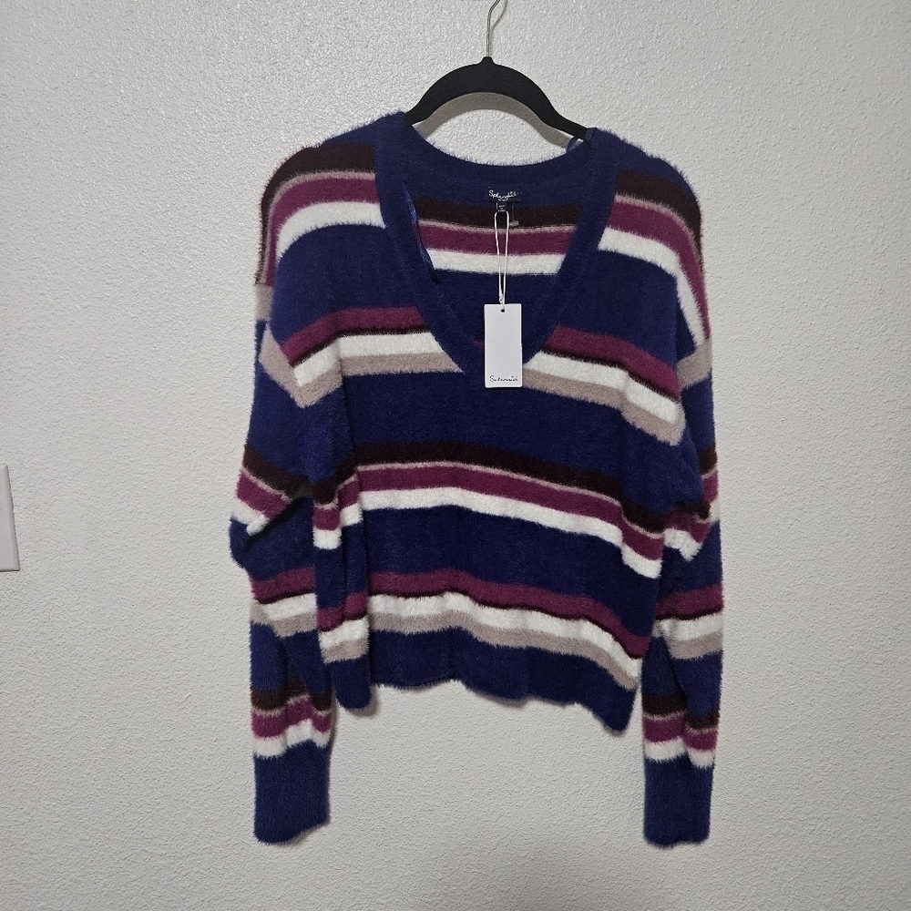 NWT Splendid eyelash style striped sweater size medium